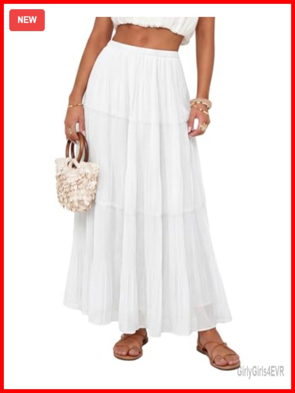 Women's Chiffon Maxi Skirt Pleated High Waisted Flowy Long Skirt